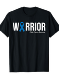 Men's T-Shirt Warrior Blue Ribbon Colon Cancer Awareness Courage T Shirt