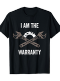 Men's T-Shirt I Am The Warranty Crossed Wrenches And Gear Under Bold Statement