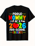 Men's T-Shirt Proud Mommy Graduate Of Preschool Colorful Apple Design T Shirt