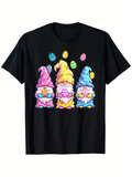 Men's T-Shirt Colorful Easter Eggs With Hats On Cute Gnome Trio