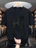 Men's T-Shirt Fashion Graphic Lines On Bold Modern Lettering Hi
