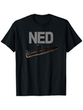 Men's T-Shirt NED With Detailed Submarine Illustration Under Bold Text