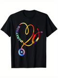 Men's T-Shirt Colorful Heart Shaped Stethoscope With Dialysis Theme Text T Shirt