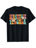 Men's T-Shirt Groovy Pastel Letters With Playful Daisy Details Teacher