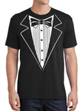 Men's T-Shirt Classic Tuxedo Graphic With Bow Tie And Button Detailing Shirt