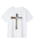 Men's T-Shirt God Loved The World Wooden Cross With Scripture And Text Design