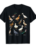 Men's T-Shirt Various Domestic Breeds With Feather Patterns And Colorful Plumage Duck