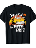 Men's T-Shirt Breakin Hearts Rippin Farts Halloween Cloud With Pumpkin Sunset Witch