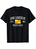 Men's T-Shirt San Lorenzo Est 1811 Puerto Rico With Retro Flag Graphic T Shirt
