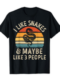 Men's T-Shirt I Like Snakes And Maybe Like Three People Sunset Snake