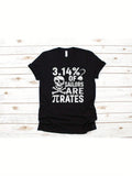 Men's T-Shirt Pi Percentage Joke With Skull Crossbones Nautical Pirates Theme
