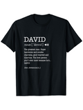 Men's T-Shirt DAVID Definition Inspired Playful Typography With Dictionary Style Text Layout
