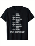 Men's T-Shirt Beard Growth Chart With Bold White Horizontal Text Lines T Shirt