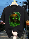 Men's T-Shirt Trick Or Breathe Glowing Green Mist Creeping Under Smoky Halloween Pumpkin