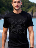 Men's T-Shirt Inspirational Words In Playful Chalk Handwriting Over Black T Shirt