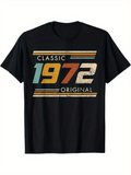 Men's T-Shirt Classic Original Vintage Stripe Design With Bold Color Block Numbers T Shirt