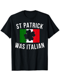 Men's T-Shirt St Patrick Was Italian Green Red White Flag With Leaf Illustration