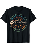 Men's T-Shirt Worlds Best Oops I Mean Father Retro Vintage Stars Circle Father