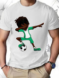 Men's T-Shirt Energetic Soccer Player Striking A Dab Pose With Ball Youth