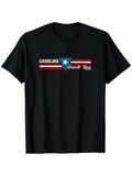 Men's T-Shirt Carolina Puerto Rico Blue Star With Red Stripes Graphic