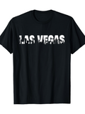 Men's T-Shirt Las Vegas Neon Skyline Cityscape With Graphic Elements