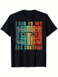 Men's T-Shirt This Is My 80s Costume Retro Colorful Striped Cassette Tape Graphic