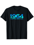 Men's T-Shirt 1964 Limited Edition Cool Blue Gradient Number On Black Shirt