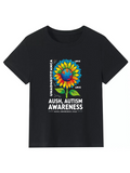 Men's T-Shirt Unique Sunflower With Colorful Petals Under Autism Awareness Message Sunflower