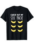 Men's T-Shirt Check Out My Six Pack With Cute Cartoon Bananas Design