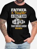 Men's T-Shirt Father Daughter Crazy Team That Drives Mom Insane With Fist Bump Graphic