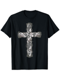 Men's T-Shirt Camouflage And Barbed Wire Cross Design T Shirt