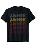 Men's T-Shirt Gradient Retro Color Stacked Lines Typography Jamie
