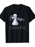 Men's T-Shirt Fearless Chess Pawn Toppling Black King Piece