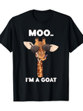 Men's T-Shirt Moo Im A Goat Wearing Sunglasses On A Playful Cartoon Giraffe
