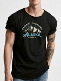Men's T-Shirt Cruisin Together Alaska 2025 With Snow Capped Mountain Scenery Under Starry Sky