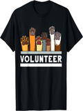 Men's T-Shirt Volunteer Colorful Cat Paws Raised In Vertical Rows