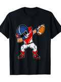 Men's T-Shirt Cartoon Player Doing Dab Pose With Helmet And Football