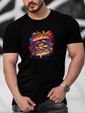 Men's T-Shirt Colorful Artistic Neon Effect Juicy Delicious Melting Cheeseburger Art Burger
