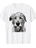 Men's T-Shirt Hand Drawn Sketch Style Shaggy Fur Realistic Dog