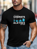 Men's T-Shirt Organic Chemists With Blue Laboratory Glassware Having Fun Alkynes