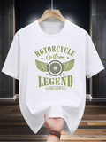 Men's T-Shirt Motorcycle Custom Legend With Classic Vintage Winged Wheel Design