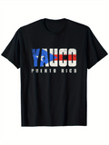 Men's T-Shirt Yauco Puerto Rico Flag Colors On Modern Typography