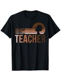 Men's T-Shirt Teacher Retro Silhouette With Warm Sun Rays Graphic Teacher