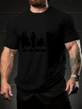 Men's T-Shirt Jazz Musicians With Silhouettes Playing Instruments On Stage
