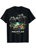 Men's T-Shirt Mazatlan Colorful Moonlit Sunset Beach With Palm Trees Flowers