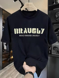 Men's T-Shirt Braugly Bold Lettering Move Forward Bravely Statement Design