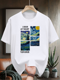 Men's T-Shirt 1889 At Night With Starry Sky Painted By Van Gogh