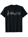 Men's T-Shirt Heartbeat Line With Comedy And Tragedy Masks And Heart