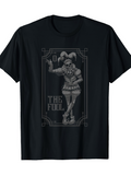 Men's T-Shirt The Fool Vintage Tarot Card With Jester Fantasy Character Artwork