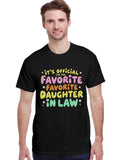 Men's T-Shirt Its Official Favorite Favorite Daughter In Law Multicolor Playful Typography Statement Tee